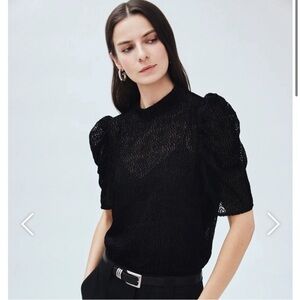 New Mayson the Label size M sheer puff sleeve top